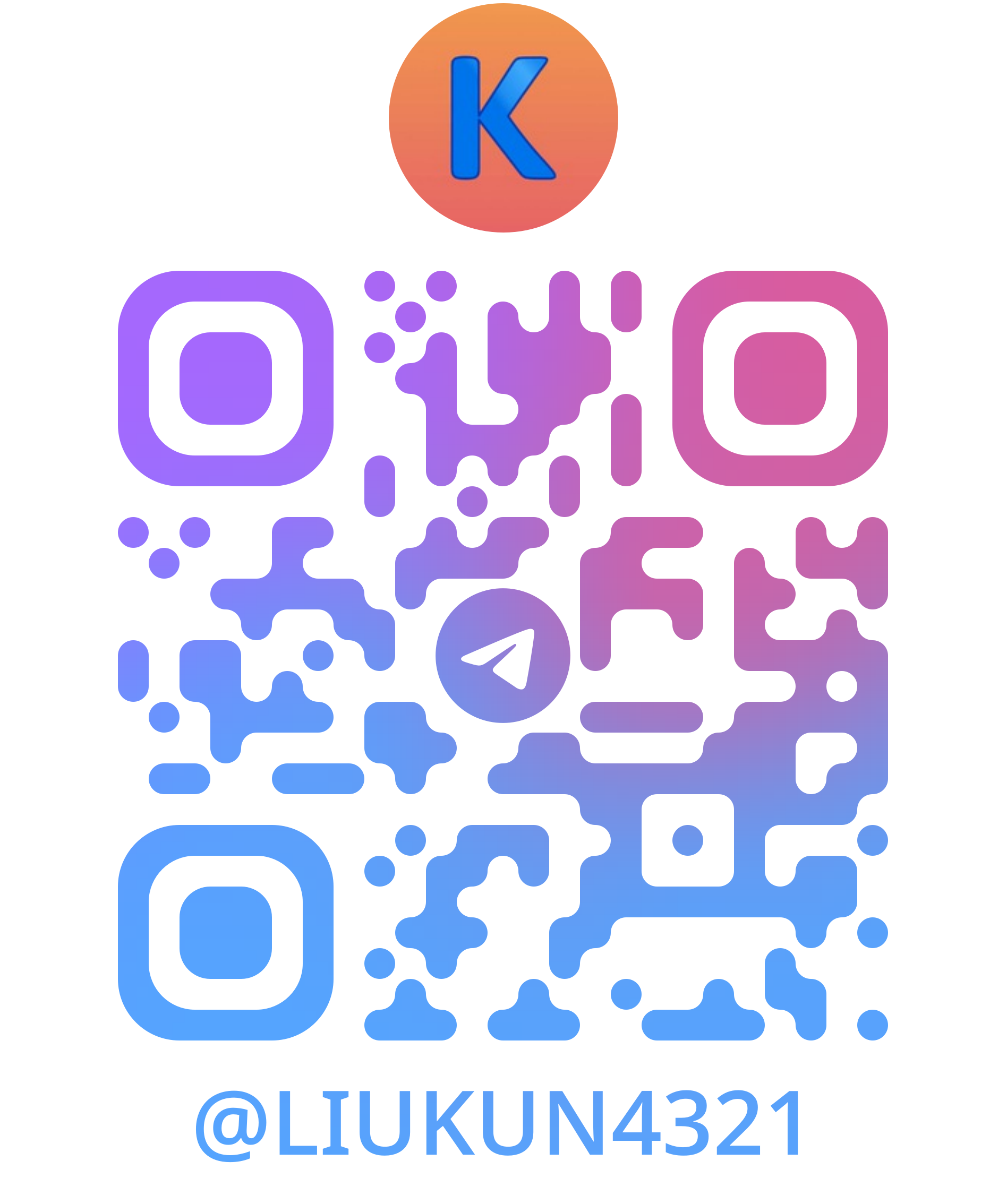 Telegram 二维码 @LIUKUN4321